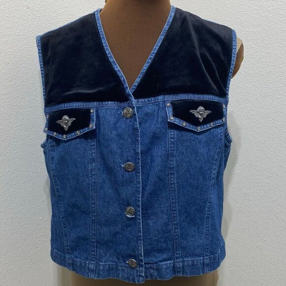 Denim Velvet Vest Angel Accents Cherub
Jeans Unique Stongebridge Size 12 - Picture 1 of 8